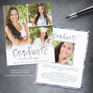 Faire-part d'études supérieures budget multicolore