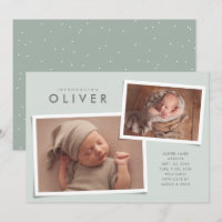 Deux collages de photos type simple naissance vert