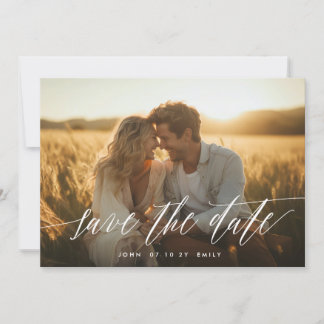 Faire-part Deux photos en blanc Enregistrer la date