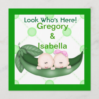 FAIRE-PART DEUX POIS DANS UN POD BÉBÉ ANNONCES