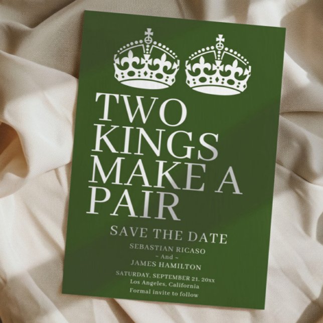 Faire-part Deux Rois Font Un Mariage Gay Pair (Two Kings Make A Pair Gay Wedding Announcement by Ricaso. Available in other colors in store)