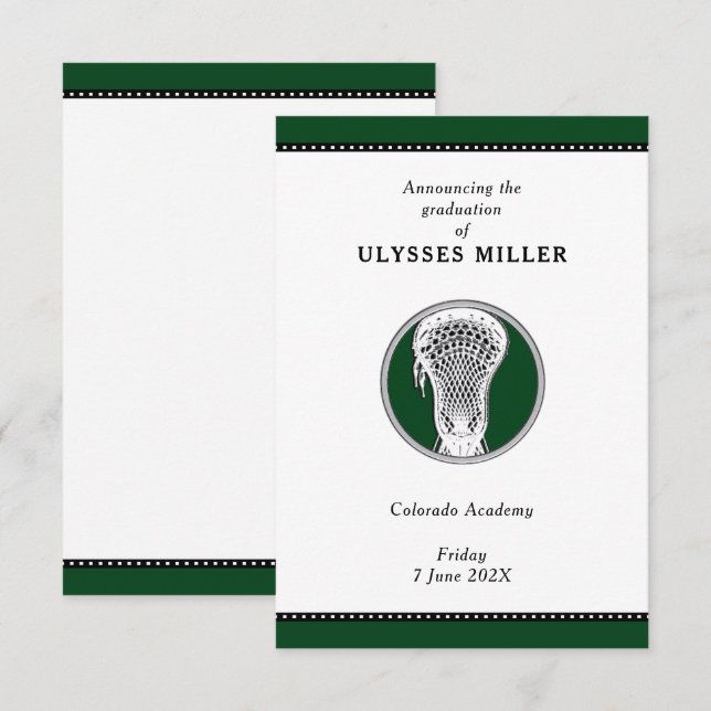 Faire-part d'événements Lacrosse (Devant / Derrière)