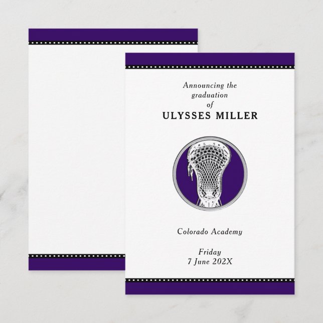 Faire-part d'événements Lacrosse (Devant / Derrière)