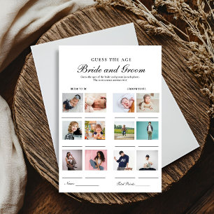 Faire-part Devinez leur âge marié et jeu de douche Groom Cart