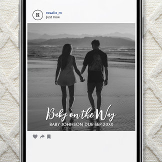 Faire-part Digital Social Media Pregnancy Reveal Photo