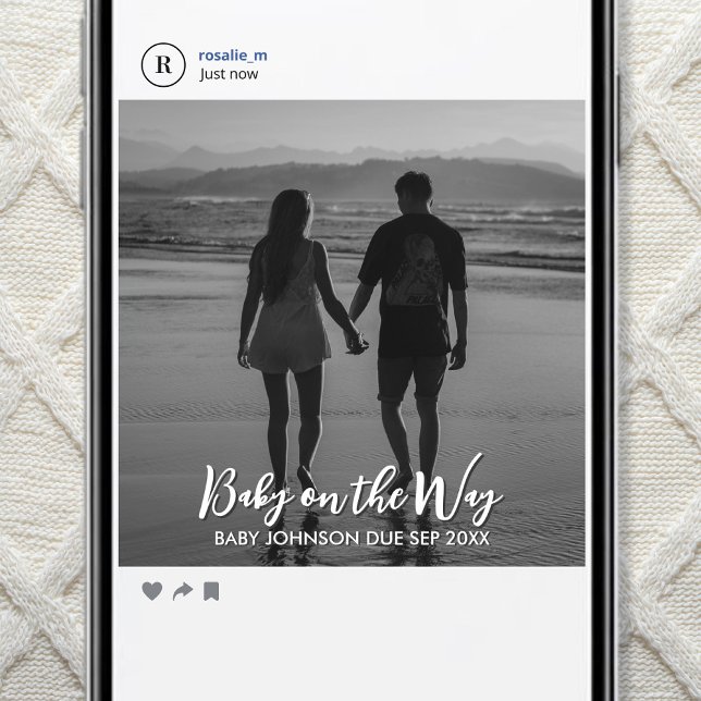 Faire-part Digital Social Media Pregnancy Reveal Photo (Créateur téléchargé)