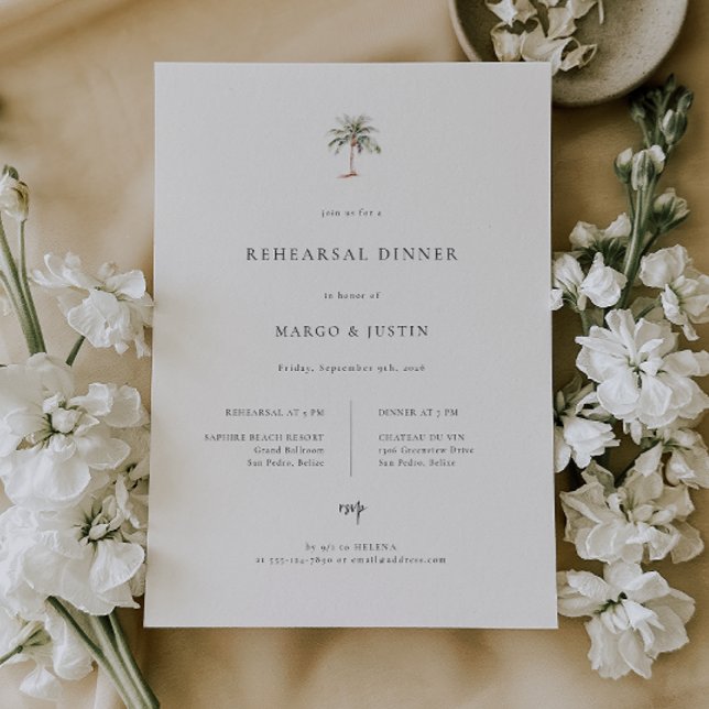 Faire-part Dîner de la répétition de mariage de Palm Tree Bea (Créateur téléchargé)
