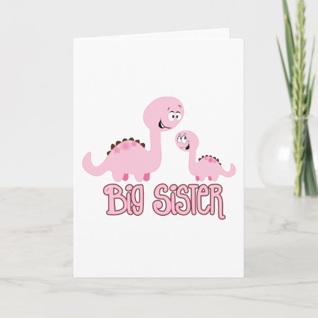 Faire-part Dinosaur Grande Soeur (Devant)
