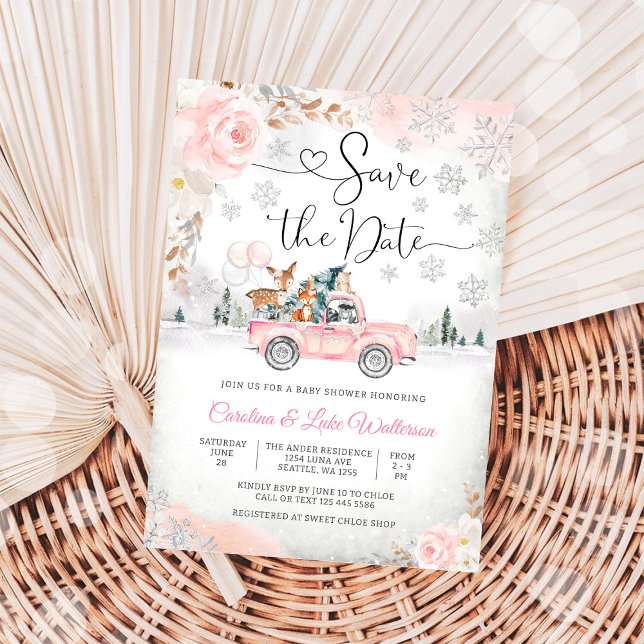 Faire-part d'invitation à une baby shower d'hiver  (Créateur téléchargé)