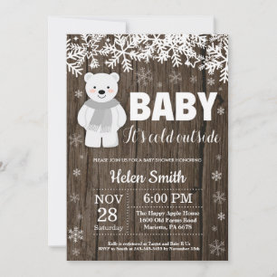 Faire-part d'invitation à une baby shower rustique
