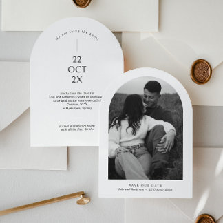 Faire-part d'invitation Arch Save the Date avec ph