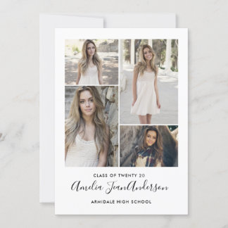 Faire-part d'invitation de graduation photo modern