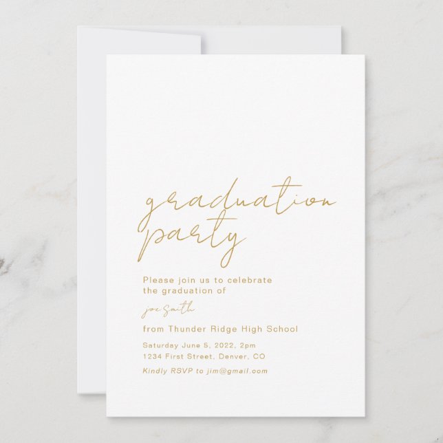 Faire-part d'invitation de la fête de graduation (Devant)