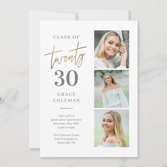 Faire-part d'invitation de remise de diplôme Photo (Devant)