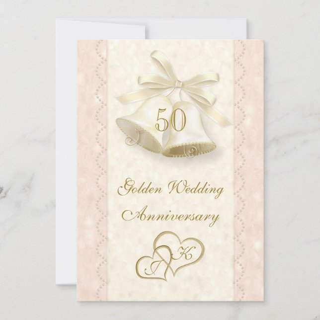 Faire-part d'invitation pour 50 ans de mariage ave (Devant)