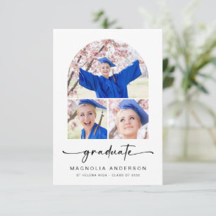 Faire-part Diplômé   Arc moderne 3 Photos Graduation