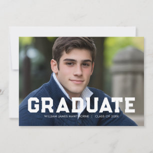 Faire-part Diplômé Athlète Photo Sportive Gras