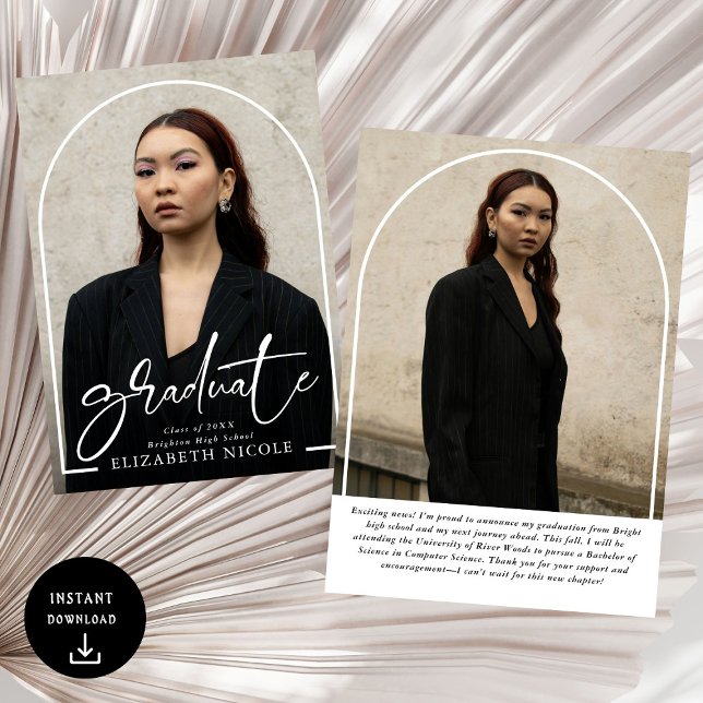 Faire-part Diplôme d'Arc Photo de Script Moderne (Créateur téléchargé)