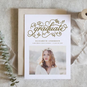 Faire-part Diplôme de fin d'études avec calligraphie rustique