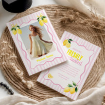 Diplômé de frais Rayures roses citron diplômé