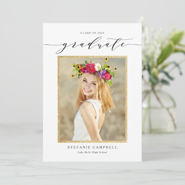 Faire-part Diplôme de la promotion 2025 écriture fantaisiste  (Debout devant)