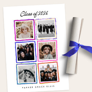 Faire-part Diplômé de la promotion 2026 6 Collage de photos L