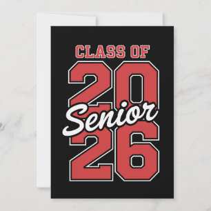 Faire-part Diplômé de la promotion 2026 Senior Rouge Promotio