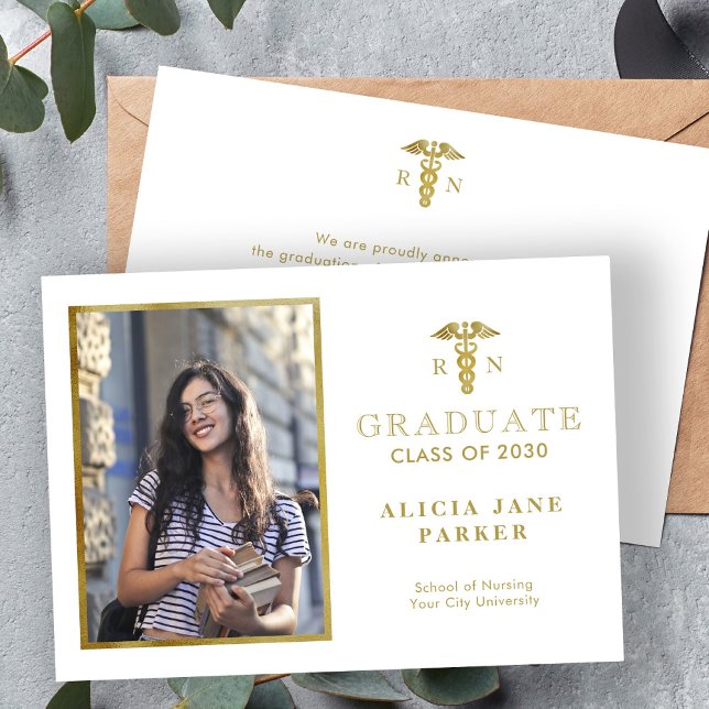 Faire-part Diplôme de l'école de soins infirmiers or élégante (Créateur téléchargé)