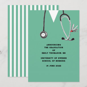 Faire-part Diplôme de l'école d'infirmières créative