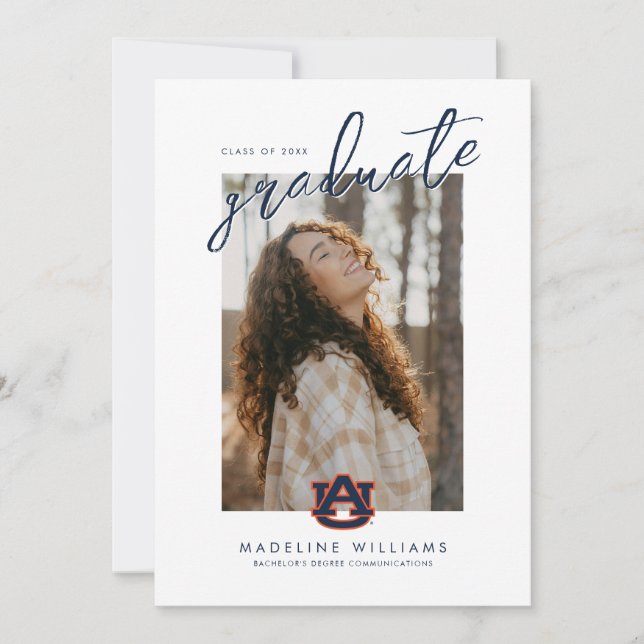 Faire-part Diplômé de l'Université d'Auburn | Tigers d'Auburn (Devant)
