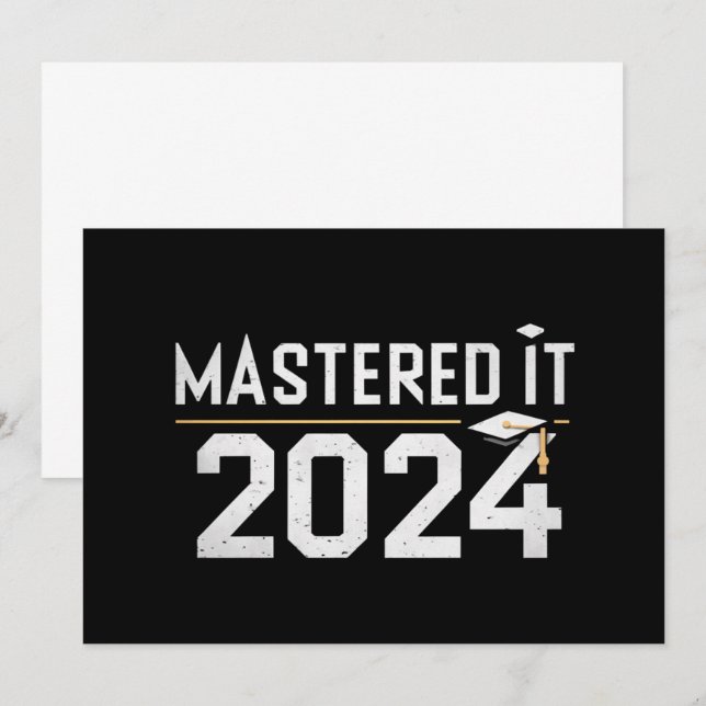 Faire-part Diplôme de Master Maîtrisé 2024 Diplôme de Master  (Devant / Derrière)