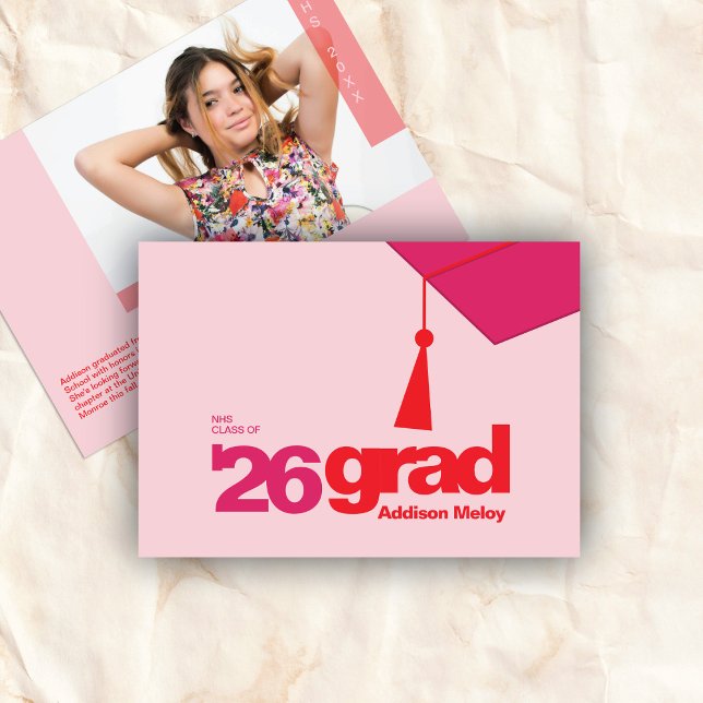 Faire-part Diplôme de typographie moderne | Promotion 2026 (Créateur téléchargé)