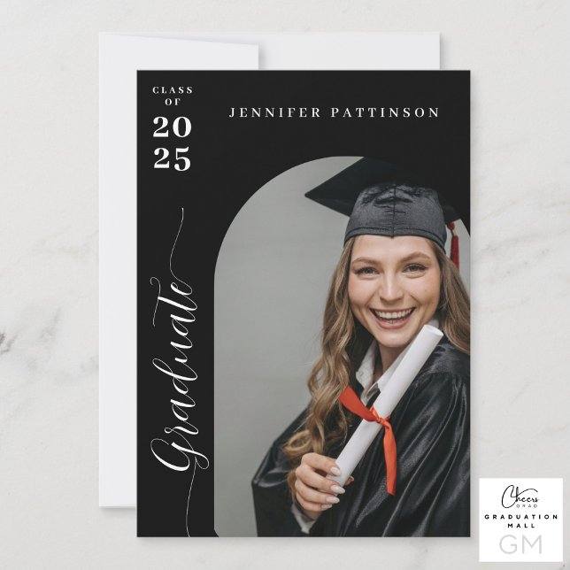 Faire-part Diplôme d'Études Secondaires Moderne (High School Modern Graduation Announcement)