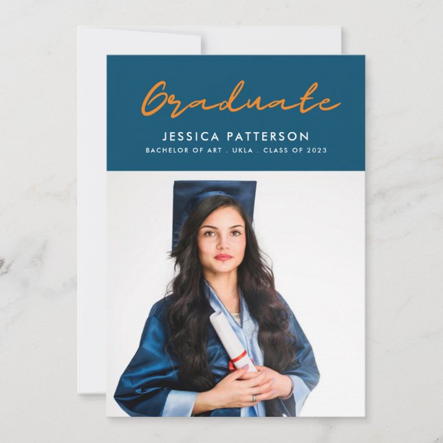 Faire-part Diplômé du script Gold (Devant)