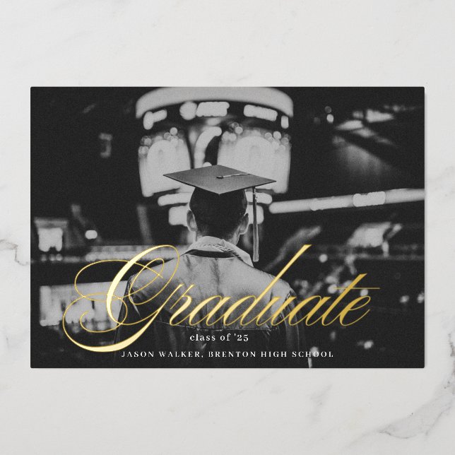 Faire-part diplômé en typographie de script (Recto)