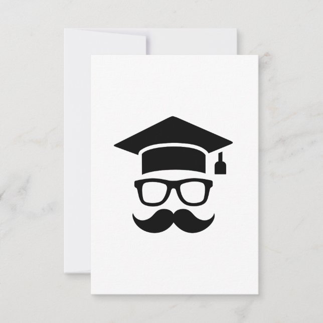 Faire-part Diplôme étudiant en moustache (Devant)