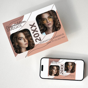 Faire-part Diplômé Moderne   2 Collage Photo de Remise de Dip