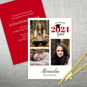 Faire-part Diplômé Moderne 3 Photo Diplôme