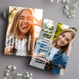 Faire-part Diplômé Moderne Minimaliste Photo Cool Typographie