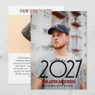 Faire-part diplômé moderne promo 2027