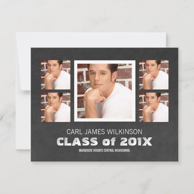 Faire-part Diplôme Multi Photo pour Hommes (Devant)