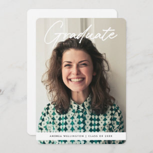 Faire-part Diplôme photo de script manuscrit moderne