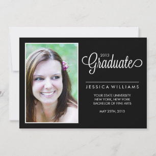 Faire-part Diplôme photo moderne {noir et blanc}