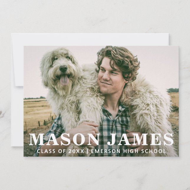 Faire-part Diplôme photo simple et moderne (Devant)