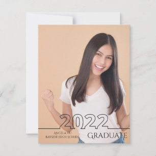 Faire-part Diplômé tendance 2022 Photo complète moderne Diplô