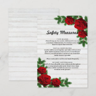 Faire-part Direction des roses rouges et des pins Mesures de