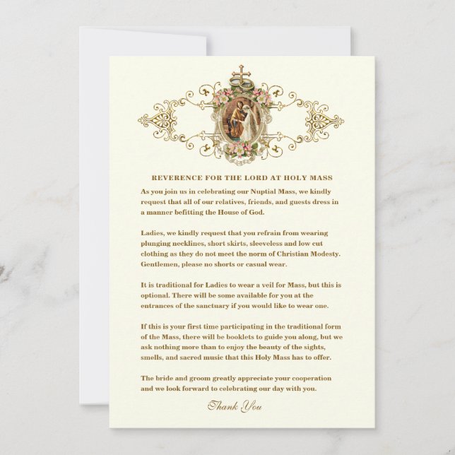 Faire-part Directives pour la vénération de notre Seigneur à  (Devant)