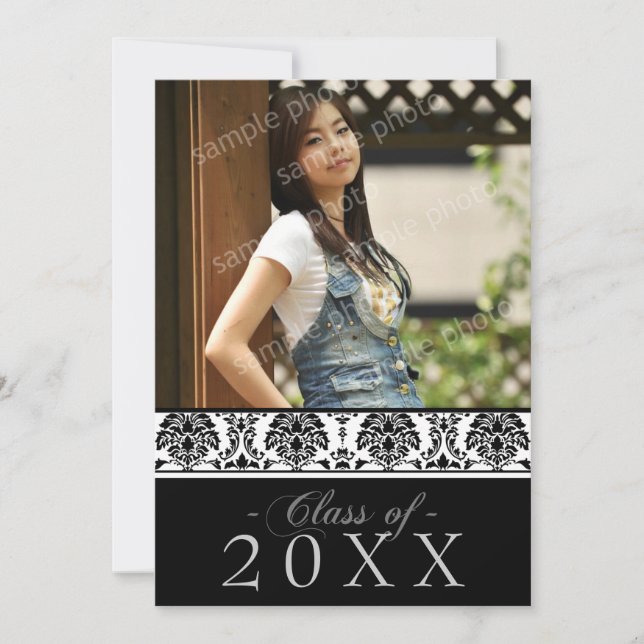 Faire-part d'obtention du diplôme de la damassé (Devant)