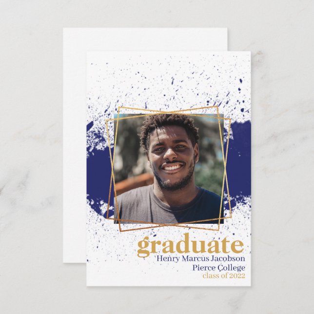 Faire-part d'obtention du diplôme de la Marine et  (Devant / Derrière)