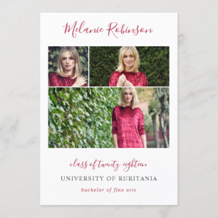 Faire-part d'obtention du diplôme de photos des